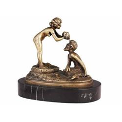 Austrian sculptor, Late 19th century - Faun and Nymph