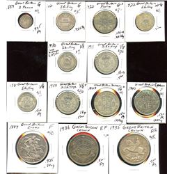 Mixed lot of British silver coins (1856-1941)
