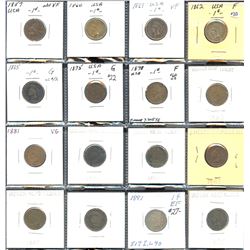 USA 1c short set: 1857 Flying Eagle to 1899 Indian Head