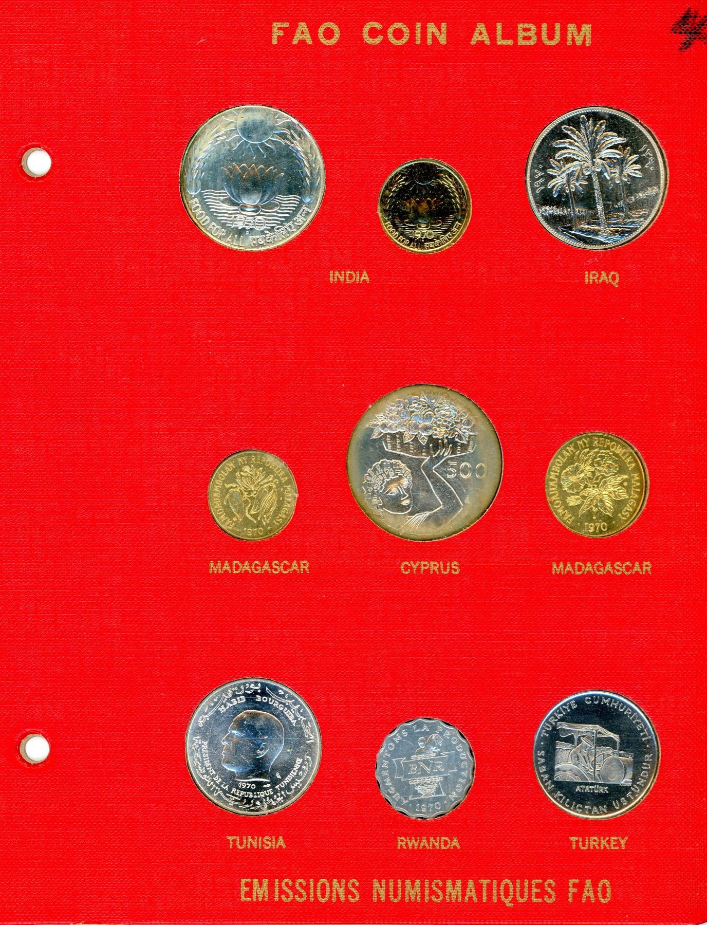 19641971 Complete RED FAO World Album with Silver/Proof Coins As Issued