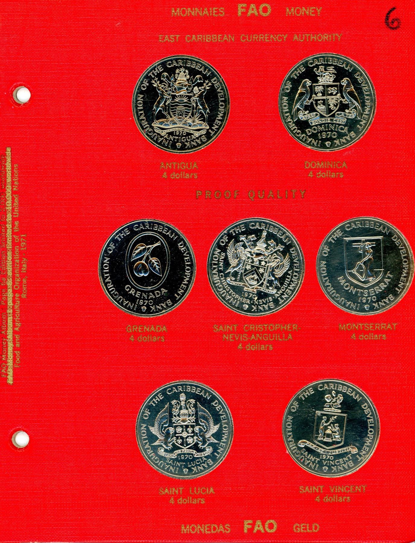 19641971 Complete RED FAO World Album with Silver/Proof Coins As Issued