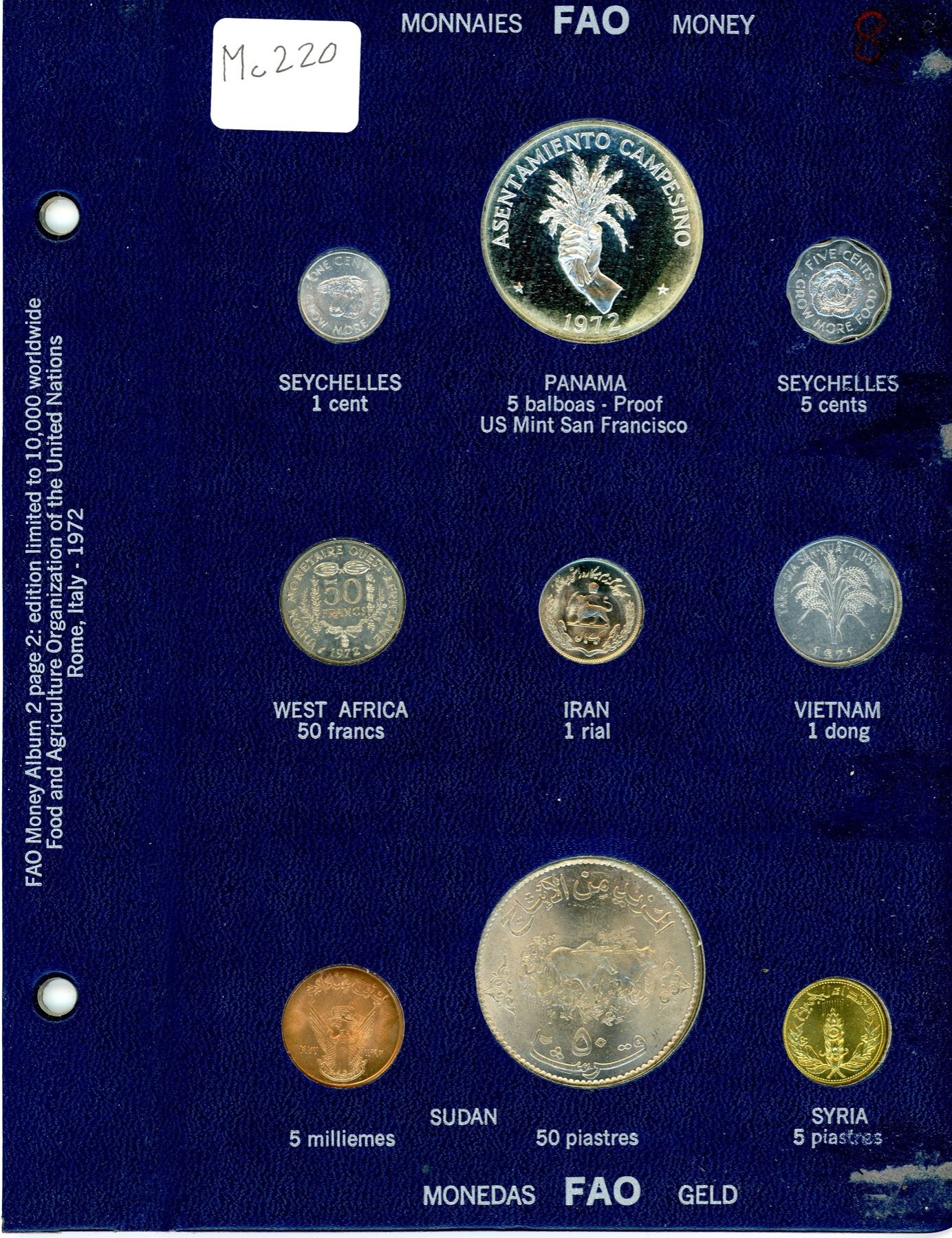 19711973 Complete BLUE FAO World Coin Album W/ Silver/Proof Coins As