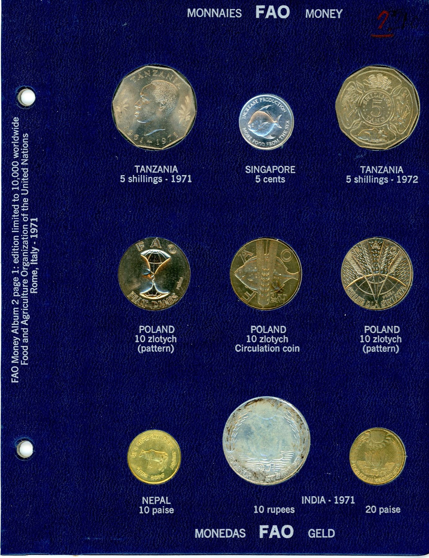 19711973 Complete BLUE FAO World Coin Album W/ Silver/Proof Coins As