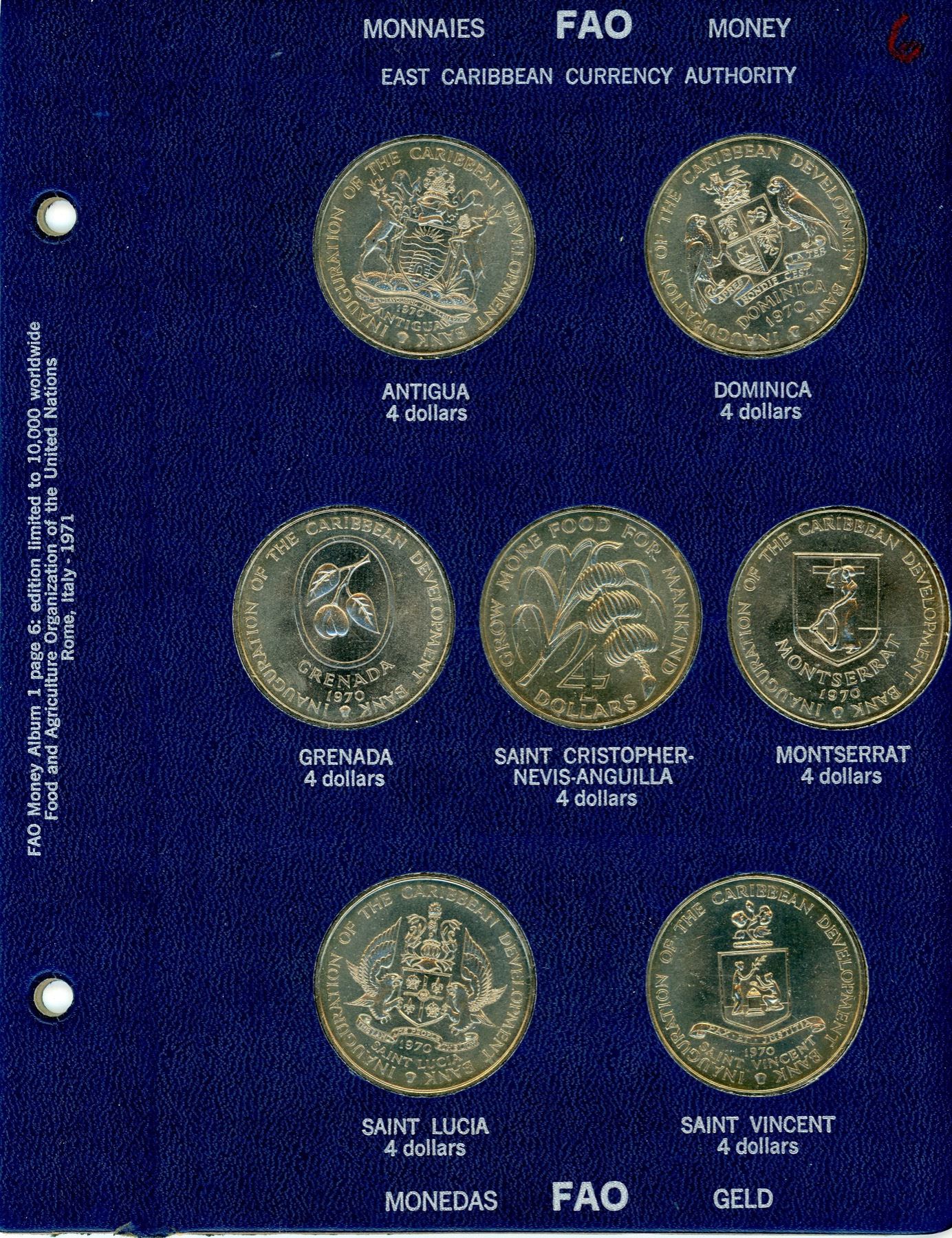 19711973 Complete BLUE FAO World Coin Album W/ Silver/Proof Coins As