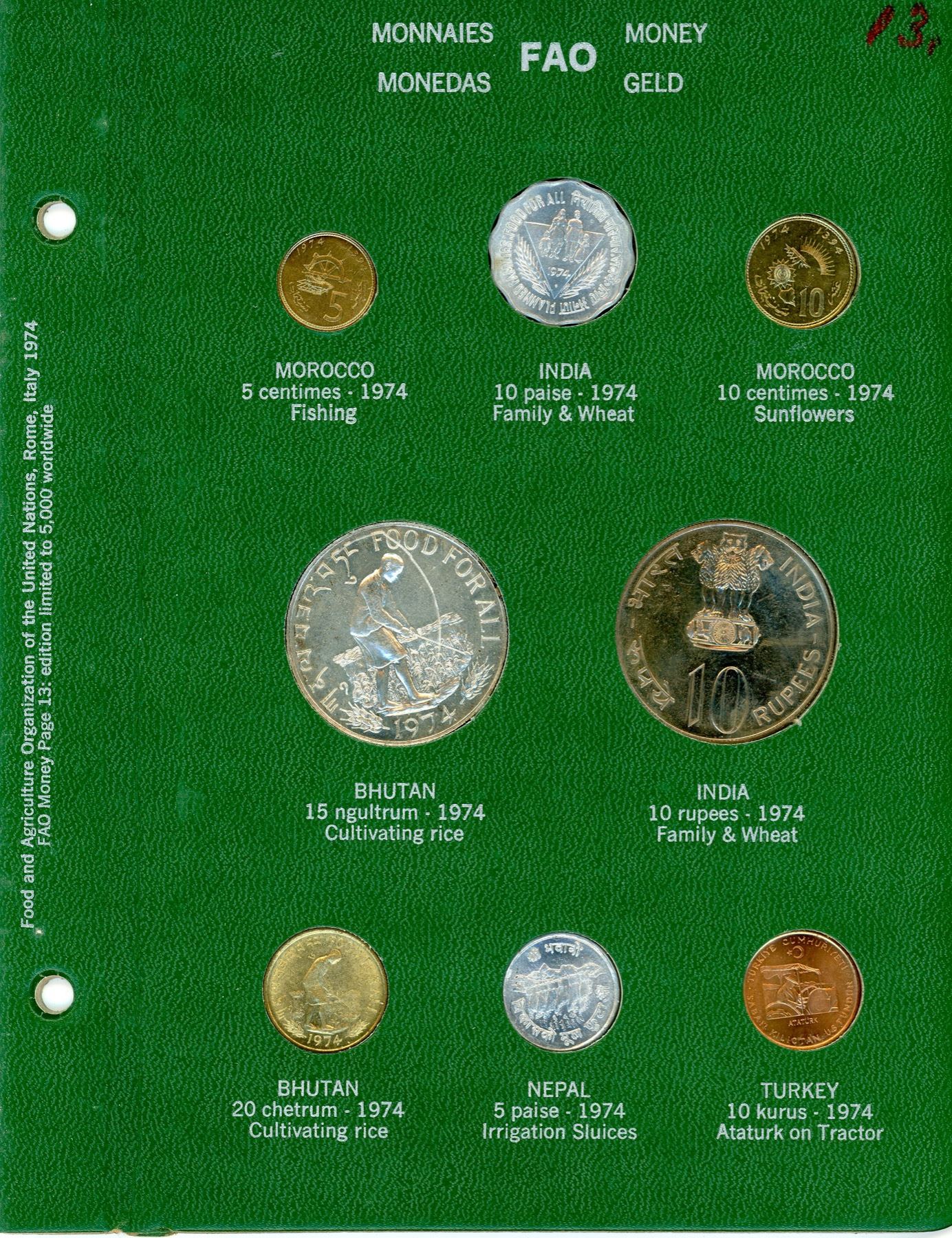 1974 Complete GREEN FAO Coin World Album As Issued Food & Agriculture