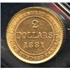 Image 1 : 1881 Newfoundland $2 Gold