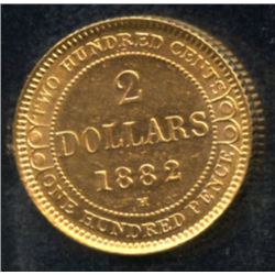 1882H Newfoundland $2 Gold