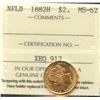 Image 2 : 1882H Newfoundland $2 Gold
