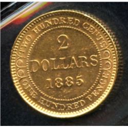 1885 Newfoundland $2 Gold