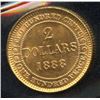 Image 1 : 1888 Newfoundland $2 Gold