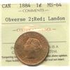 Image 2 : 1884 One Cent - Ex: Landon Collection