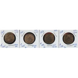Lot of 4 Mint State One Cent Coins