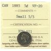 Image 2 : 1885 Five Cents - Small 5/5