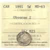 Image 2 : 1891 Five Cents