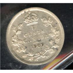 1909 Five Cents - Pointed Leaves