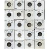 Image 1 : Dealer lot: single row box of carded silver 5c coins, ranging from 1880H to 1920