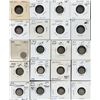 Image 2 : Dealer lot: single row box of carded silver 5c coins, ranging from 1880H to 1920