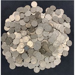 Bulk lot of George V 5c 1922-1936 circulated, 500 coins