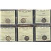 Image 1 : Lot of 6 ICCS Graded Ten Cents