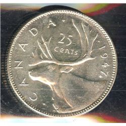 1947 Twenty-Five Cents - Maple Leaf