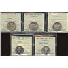 Image 1 : Lot 5 ICCS Graded Twenty-Five Cents