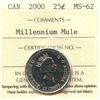 Image 2 : 2000 Millennium Mule Twenty-Five Cents