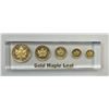 Image 2 : Gold Maple Leaf Uniface Lucite Replica Set from the Royal Canadian Mint