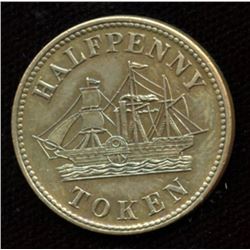 Halfpenny token Canada PEI Fisheries and Agriculture, Br. 921