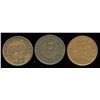 Br. 874.  Trio of Thistle halfpennies.
