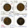 Image 1 : Lot of four Breton 522, 1837 City Bank, Half Penny Tokens.