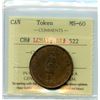 Image 1 : Br. 522, 1837 City Bank, Half Penny Token.