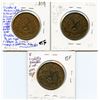 Image 2 : Lot of three Breton 522, 1837 Quebec Bank, Half Penny Tokens.