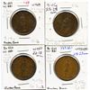 Image 1 : Lot of four Breton 522, 1837 Quebec Bank, Half Penny Tokens.