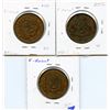 Image 2 : Lot of three Breton 522, 1837 Quebec Bank, Half Penny Tokens.