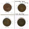 Image 2 : Lot of four Breton 522, 1837 Bank of Montreal, Half Penny Tokens.