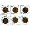 Image 1 : Lot of six Breton 529, 1852 Quebec Bank, Half Penny Tokens.