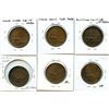 Image 2 : Lot of six Breton 529, 1852 Quebec Bank, Half Penny Tokens.