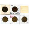 Image 2 : Lot of five Breton 529, 1852 Quebec Bank, Half Penny Tokens.