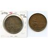 Image 2 : Lot of two Breton 528, 1852 Quebec Bank, One Penny Tokens.