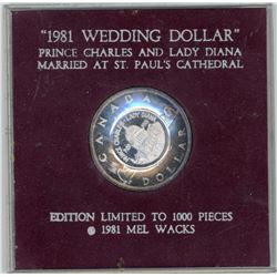 H. Don Allen Collection - 1981 Silver Dollar, Counterstamped "Wedding Dollar"