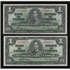 Image 1 : Bank of Canada $1, 1937 - Lot of 2