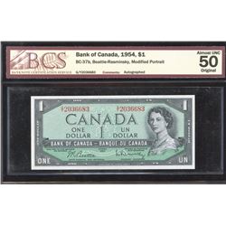 Bank of Canada $1, 1954 Numismatic Short Snorter
