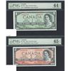 Image 1 : Bank of Canada $1 & $2, 1954 Devil's Face with Matching Low Serial Numbers