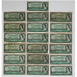 Bank of Canada 1954 $1 Replacement Lot