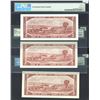 Image 2 : Bank of Canada $2, 1954 - Lot of 3 PMG Graded Notes