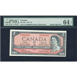 Bank of Canada $2, 1954 - Low Serial Number