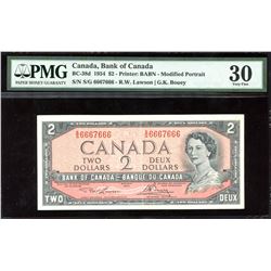 Bank of Canada $2, 1954 - Radar