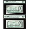 Image 2 : Bank of Canada 1954 - Lot of 3 PMG Graded Notes