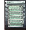 Image 1 : Bank of Canada $1, 1967 - Lot of 5 Consecutive Notes