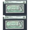 Image 1 : Bank of Canada $1, 1967 - Lot of 2 Consecutive Notes